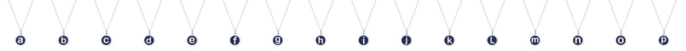 Auburn Jewelry Mini Initial Pendant Necklace in Sterling Silver Enamel 16" + 2" Extender